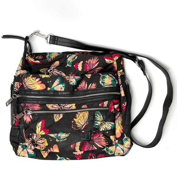 Rosetti Bags Rosetti Large Hobo Style Sling Black Butterfly Bag